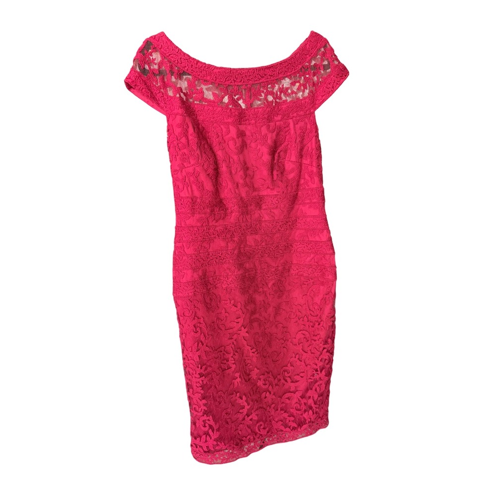 Tadashi Shoji Lace Sheath Cocktail Dress Pink Size 10